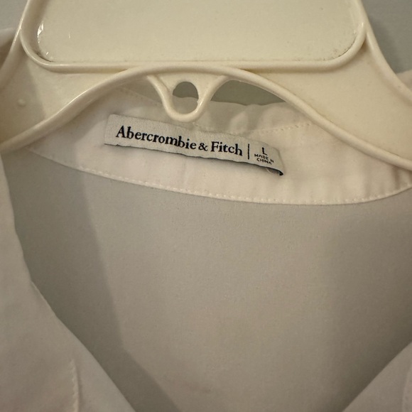 Abercrombie & Fitch Lightweight White Floral Collared Blouse size Large - Picture 3 of 11